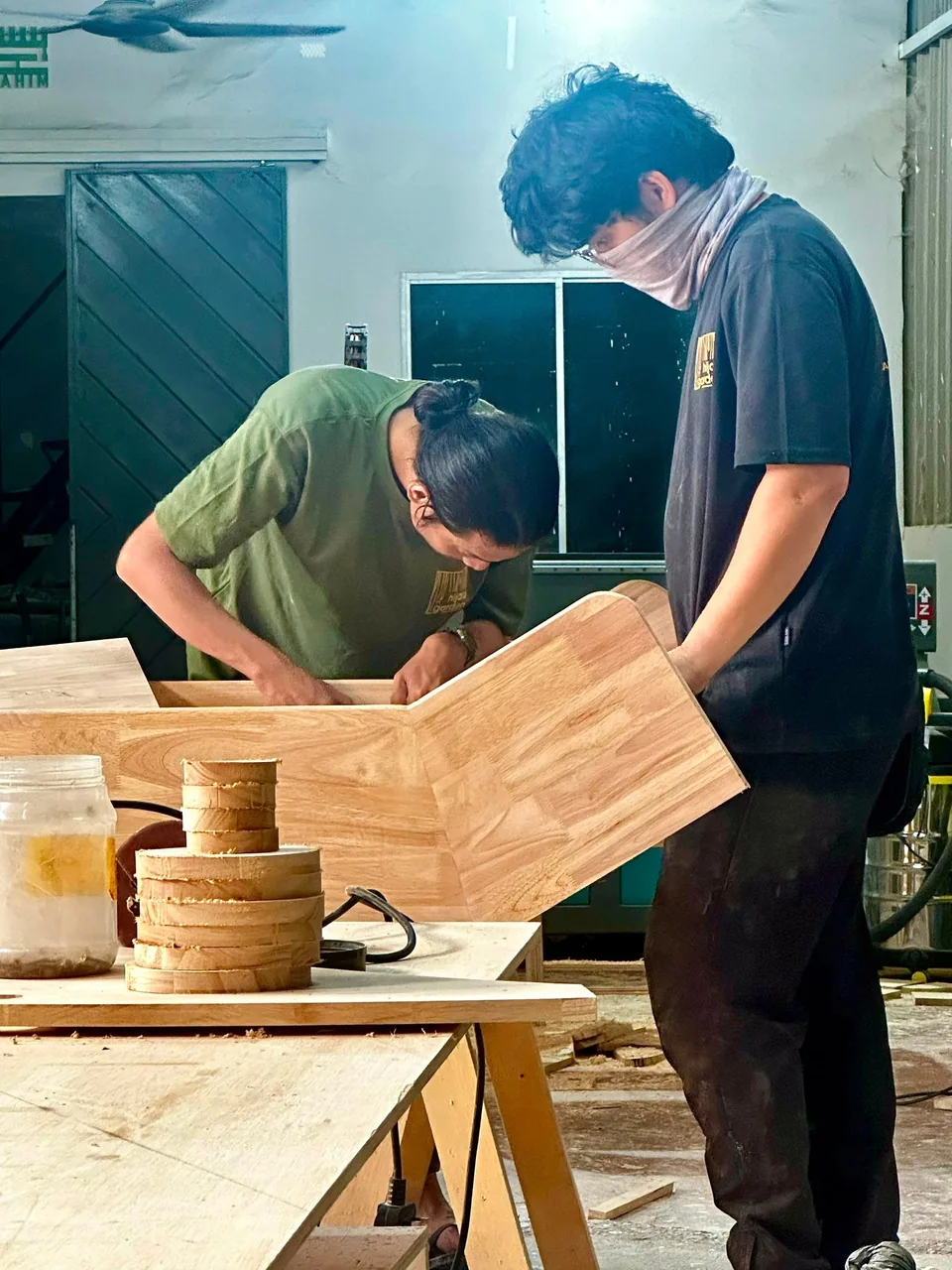 Hijau Garden carpenters crafting wood furniture